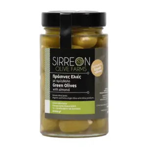 Ελιές Πράσινες γεμιστές αμύγδαλο Bάζο 390gr